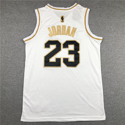 Men's Chicago Bulls Michael Jordan #23 White Classics Swingman Player Jersey1