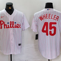 Men's Philadelphia Phillies Zack Wheeler #45 White Replica Player Jersey1