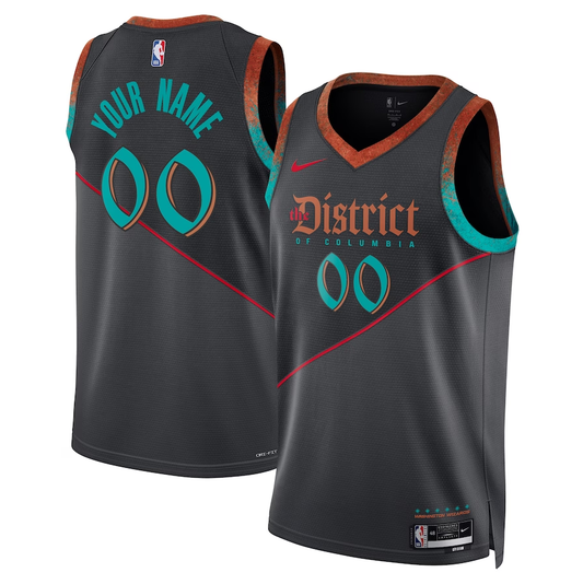 Men's Washington Wizards Black 2023/24 Custom Swingman Jersey1 - City Edition