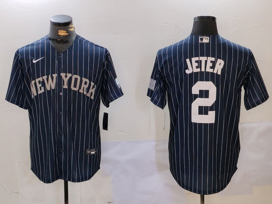 Men's New York Yankees Derek Jeter #2 Navy Player Jersey1