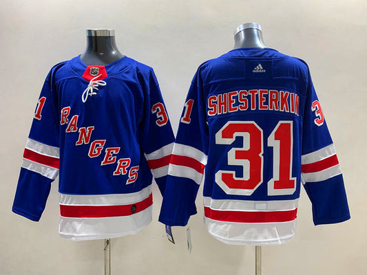 Men's New York Rangers Igor Shesterkin #31 Blue Player Game Jersey1