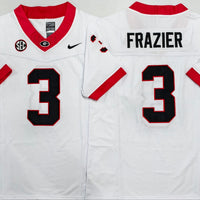 Men's Georgia Bulldogs Nate Frazier #3 White Player Game Jersey
