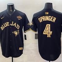 Men's Toronto Blue Jays George Springer #4 Black Player Jersey