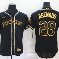 Men's Colorado Rockies Nolan Arenado #28 Black Replica Team Jersey1