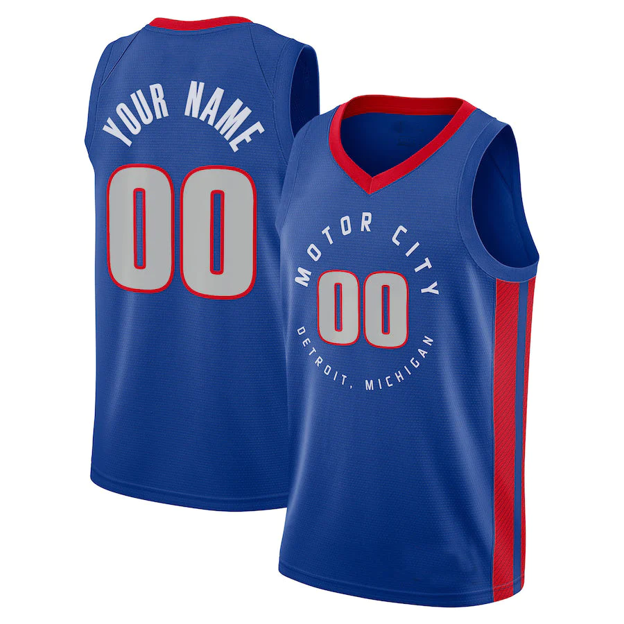 Men's Detroit Pistons Blue 2020/21 Swingman Custom Jersey1 - City Edition