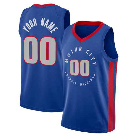 Men's Detroit Pistons Blue 2020/21 Swingman Custom Jersey1 - City Edition