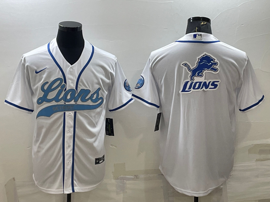 Men's Detroit Lions White Game Jersey1