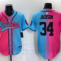 Men's Las Vegas Raiders Bo Jackson #34 Pink/Blue Game Jersey