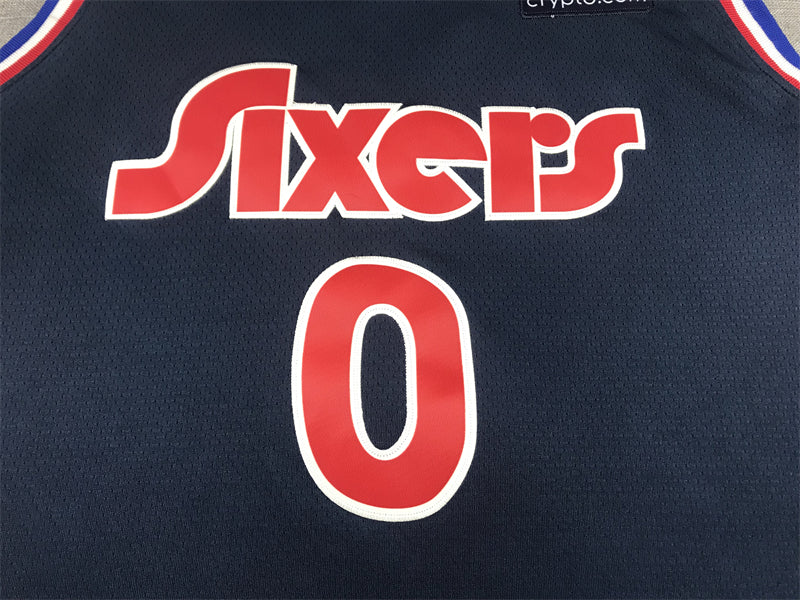 Men's Philadelphia 76ers Tyrese Maxey Navy 2021/22 Swingman Jersey1 City Edition