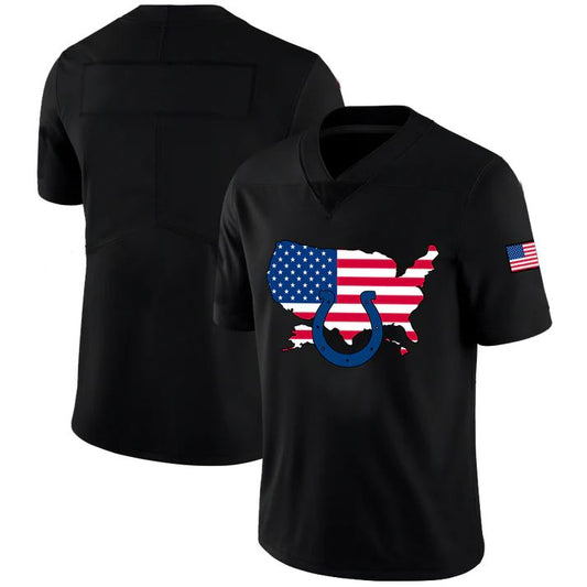 Custom1 Indianapolis Colts Football Black Limited Fashion Flag Stitched American Football Jerseys