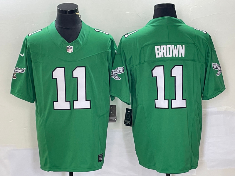 A.J. Brown #11 Philadelphia Eagles Kelly Green Game Jersey - JerseysFreak