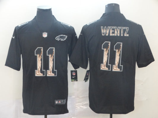 Men's Philadelphia Eagles #11 Carson Wentz Black Replica Jersey1