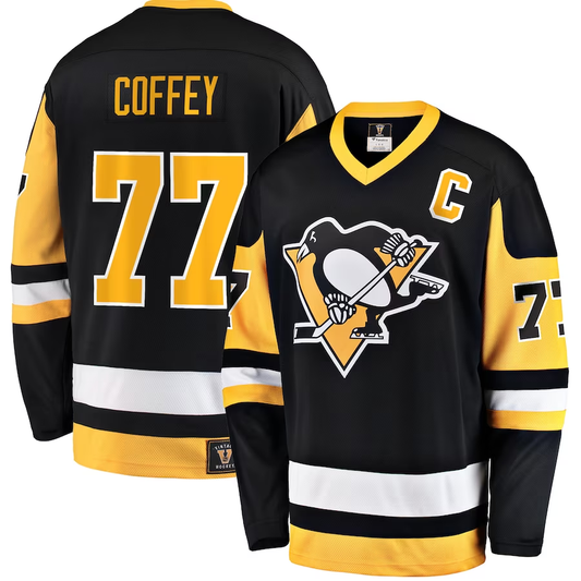 Men's Pittsburgh Penguins Paul Coffey #77 Black Player Jersey1