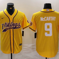 Men's Minnesota Vikings J.J. McCarthy #9 Yellow Game Jersey1