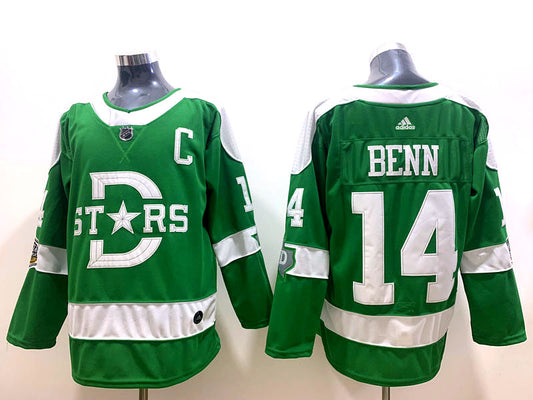 Men's Dallas Stars Jamie Benn #14 Green Breakaway Player Jersey1