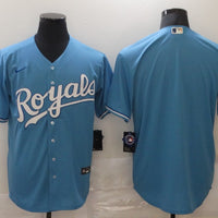 Men's Kansas City Royals Light Blue Alternate Replica Team Blank Jersey1