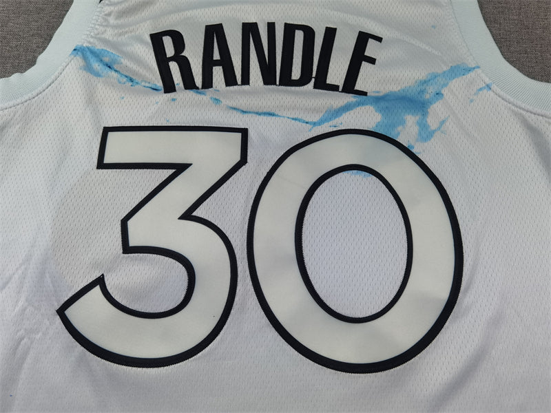 Men's Minnesota Timberwolves Julius Randle #30 White 2024/25 Swingman Player Jersey1 - City Edition