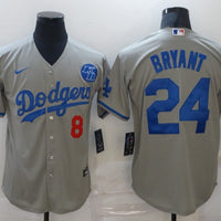 Men's Los Angeles Dodgers Kris Bryant #8-24 Gray Replica Player Jersey1