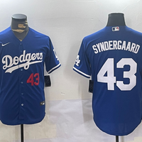 Men's Los Angeles Dodgers Noah Syndergaard #43 Blue Replica Player Jersey1