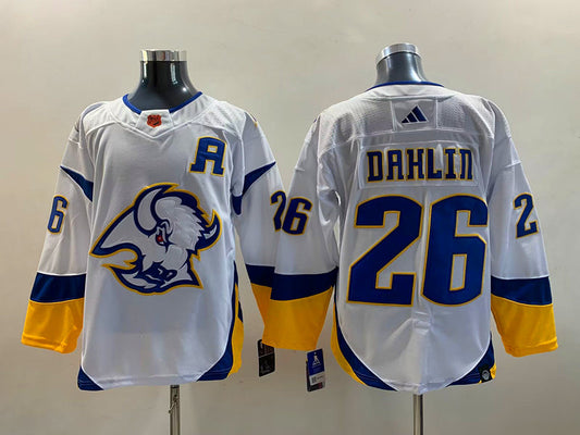 Men's Buffalo Sabres Rasmus Dahlin #26 White Replica Player Jersey1