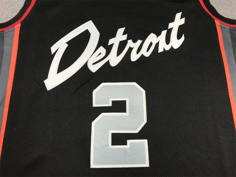 Men's Detroit Pistons Cade Cunningham #2 Black 2023/24 Swingman Jersey1 - City Edition