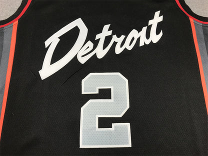 Men's Detroit Pistons Cade Cunningham #2 Black 2023/24 Swingman Jersey1 - City Edition