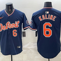 Men's Detroit Tigers Al Kaline #6 Navy Alternate Stadium Jersey
