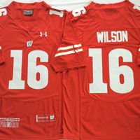 Men's Wisconsin Badgers Russell Wilson #16 Red Player Game Jersey