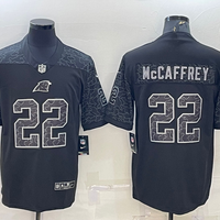 Men's Carolina Panthers Christian McCaffrey #22 Black RFLCTV Limited Jersey1