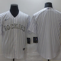 Men's Colorado Rockies White Home Blank Replica Jersey1