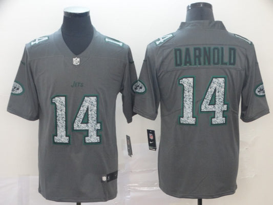 Men's New York Jets Sam Darnold #14 Gray Game Player Jersey1