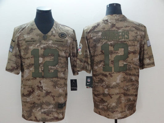 Men's Green Bay Packers Aaron Rodgers #12 Gray Camouflage Game Jersey1