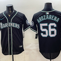 Men's Seattle Mariners Randy Arozarena #56 Fashion Replica Black Out Jersey