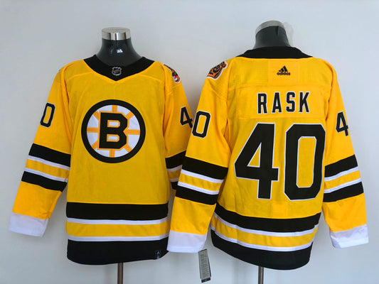 Men's Boston Bruins Tuukka Rask #40 Yellow Player Jersey1