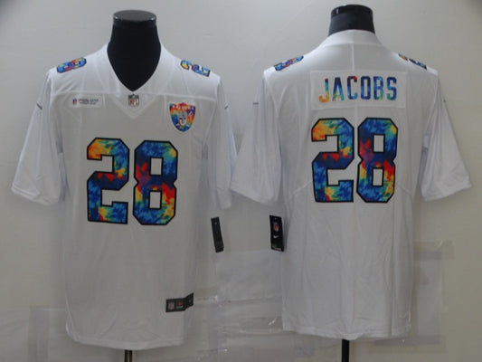 Men's Las Vegas Raiders Josh Jacobs #28 White Player Jersey1