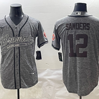 Men's Cleveland Browns Shedeur Sanders #12 Gray Game Player Jersey