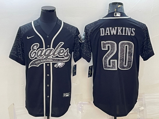 Men's Philadelphia Eagles Brian Dawkins #20 Black RFLCTV Limited Jersey1 Joint Edition