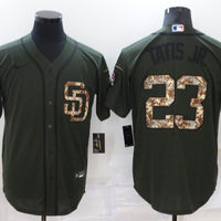 Men's San Diego Padres Fernando Tatis Jr. #23 Army Green Stitched Jersey1