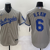 Men's Los Angeles Dodgers Hyeseong Kim #6 Gray Limited Player Jersey
