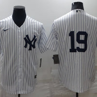 Men's New York Yankees Chad Moeller #19 White Replica Player Name Jersey1