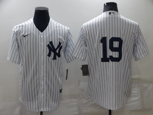 Men's New York Yankees Chad Moeller #19 White Replica Player Name Jersey1