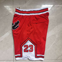 Men's Chicago Bulls No.23 Goat Stitched Red Basketball Shorts1 NEW