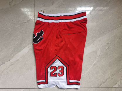 Men's Chicago Bulls No.23 Goat Stitched Red Basketball Shorts1 NEW