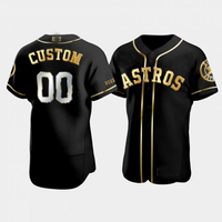 Men's Houston Astros Black Replica Player Custom Jersey1