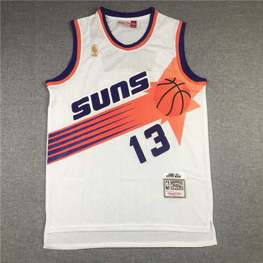 Men's Phoenix Suns Steve Nash #13 White 1996-97 Throwback Stitched Jersey1