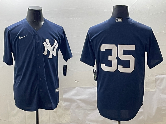 Men's New York Yankees Cody Bellinger #35 Navy Replica Player Jersey1