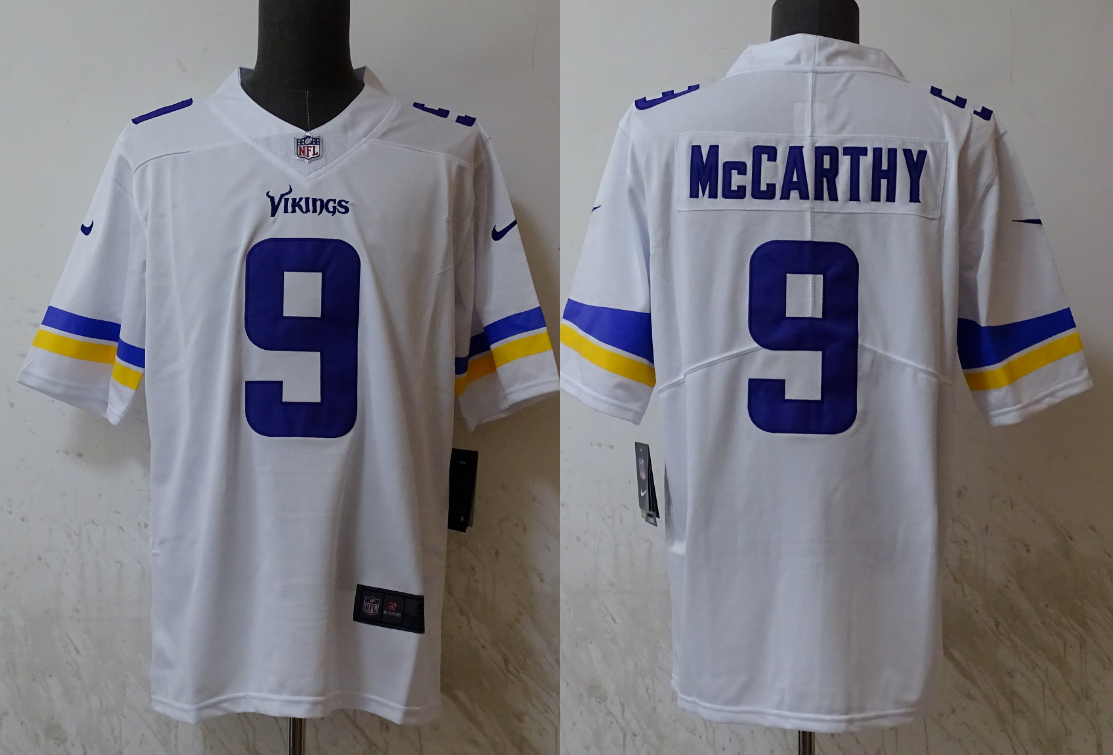 Men's Minnesota Vikings J.J. McCarthy #9 White Player Game Jersey