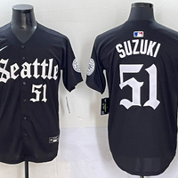 Men's Seattle Mariners Ichiro Suzuki #51 Black Replica Player Jersey