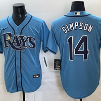 Men's Tampa Bay Rays Chandler Simpson #14 Blue Replica Jersey