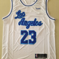Men's Los Angeles Lakers LeBron James #23 White Swingman Player Jersey1